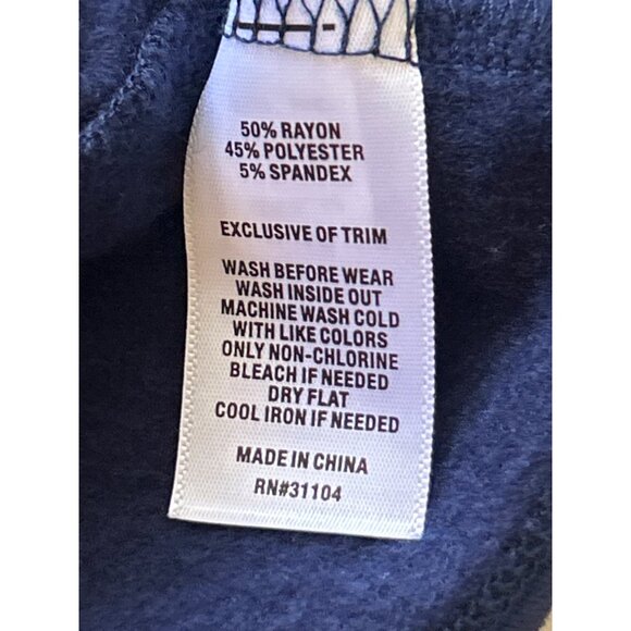 Crown & Ivy Navy Long-Sleeve Pullover With Drawstring Waist Womens Size L - Picture 5 of 7